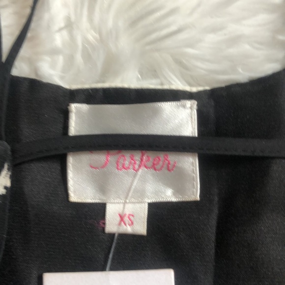 Parker NWT Nelly Combo Silk Dress in Black Brush - Picture 7 of 11